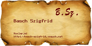 Basch Szigfrid névjegykártya
